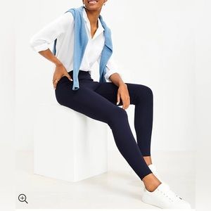 Ann Taylor Navy Side Zip Ponte Legging, Size 14